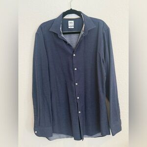 ZARA NEVER WORN  Men’s Dark Blue Casual Button-Down Shirt